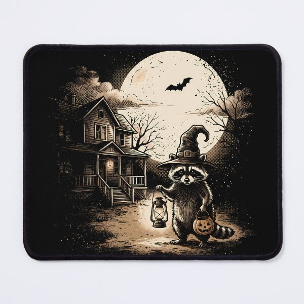 Item preview, funny Vintage Spooky Raccoon Halloween full moon gift designed and sold by Amzkao.