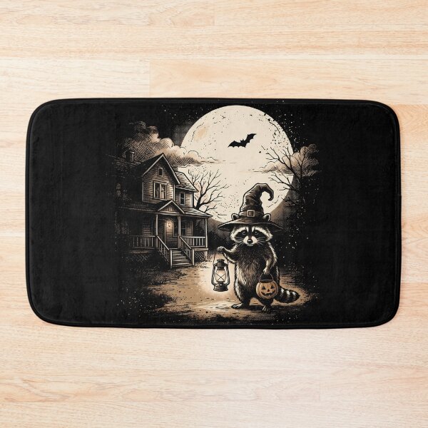 Item preview, funny Vintage Spooky Raccoon Halloween full moon gift designed and sold by Amzkao.