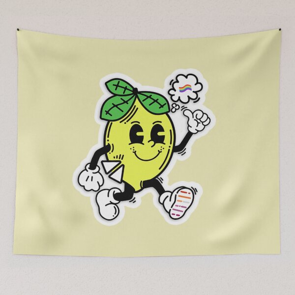 Item preview, lesbian lgbt pride lemon cartoon colorful fruit designed and sold by Kyna Arts.