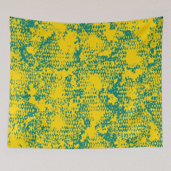 Item preview, Modern Distressed Python Print Pattern | Yellow & Teal designed and sold by Frohyou.