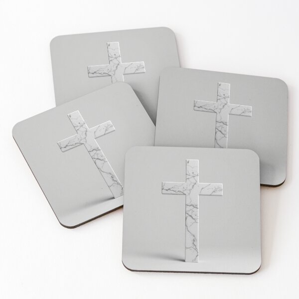 Item preview, White Marble Cross Christian Decor  designed and sold by Fourdoorsout.