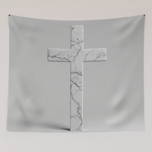 Item preview, White Marble Cross Christian Decor  designed and sold by Fourdoorsout.