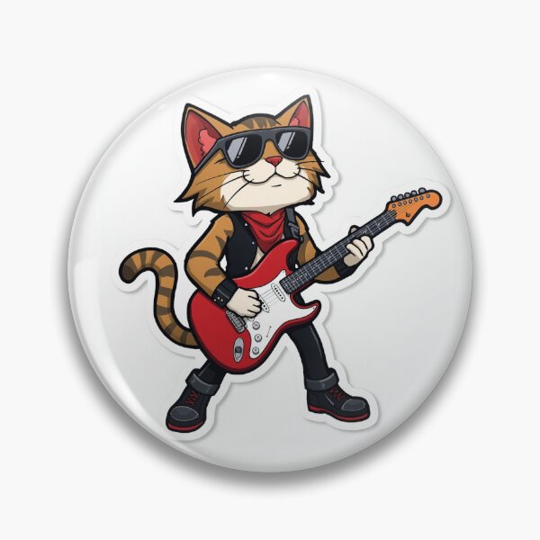 Item preview, Cool Rocker Cat with Electric Guitar designed and sold by Pawbly.