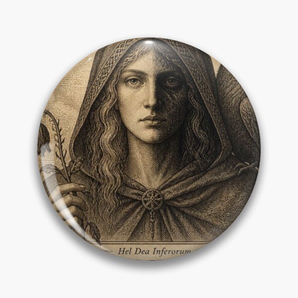 Item preview, Hel Norse Mythology - Ivory Vintage Viking Engraving Art designed and sold by SunnyDesign82.