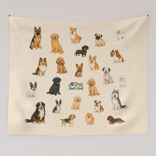 Item preview, All dogs Great and small designed and sold by Stef Ringoot, cartoons and illustrations.