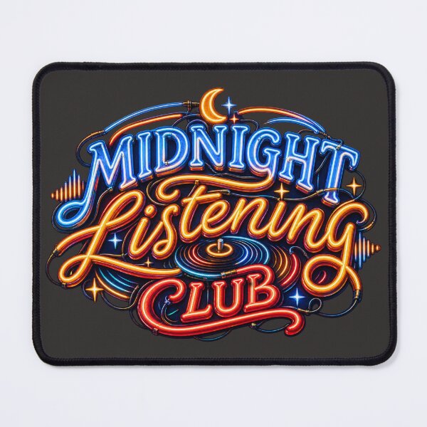 Item preview, Midnight Listening Club – Neon Vinyl Typography designed and sold by Golden Era Studio.