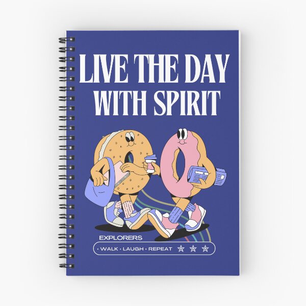 Item preview, Live The Day With Spirit Retro Cartoon Donut Characters designed and sold by SK ArtNest.