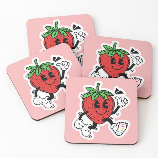 Item preview, pansexual lgbt pride strawberry cartoon colorful fruit designed and sold by Kyna Arts.
