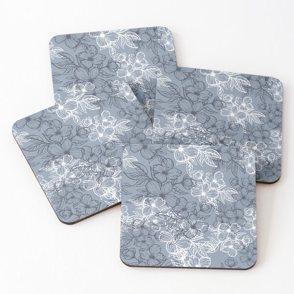 Item preview, Aesthetic Blue Floral Pattern Minimalist Artwork designed and sold by ​Jyoti Digital Artist.