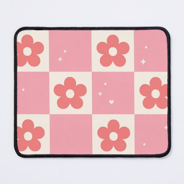 Item preview, Retro Pink Flower Checkerboard Pattern | Cute Floral Aesthetic designed and sold by itxelaraStudio.