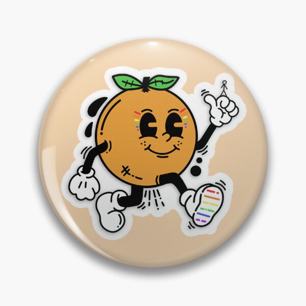 Item preview, lgbtqia+ pride orange cartoon colorful fruit designed and sold by Kyna Arts.