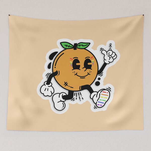 Item preview, lgbtqia+ pride orange cartoon colorful fruit designed and sold by Kyna Arts.