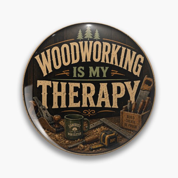 Item preview, Woodworking Is My Therapy – Vintage Workshop Humor designed and sold by creativebymateo.