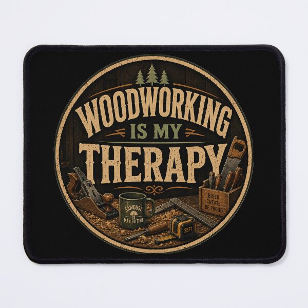 Item preview, Woodworking Is My Therapy – Vintage Workshop Humor designed and sold by creativebymateo.