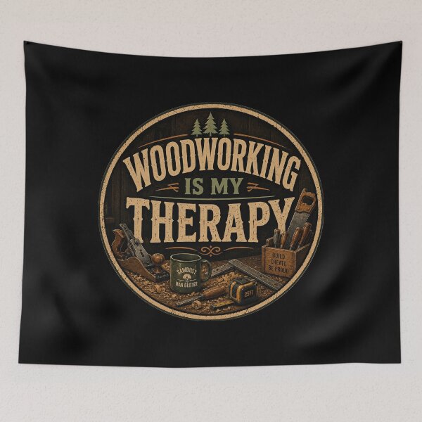 Item preview, Woodworking Is My Therapy – Vintage Workshop Humor designed and sold by creativebymateo.