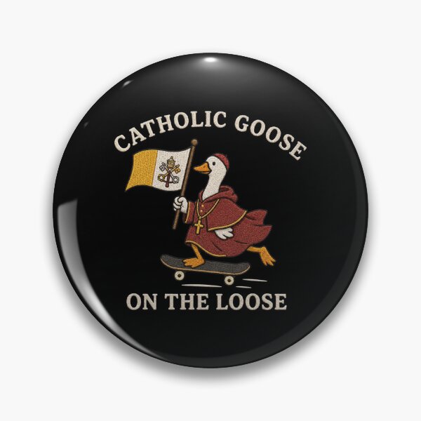 Item preview, Catholic Funny, Religious Silly Goose, Franciscan, Catholic Gift, Youth Group, Vatican Flag designed and sold by Quiajia.