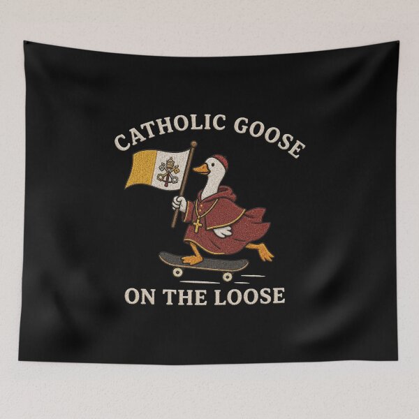 Item preview, Catholic Funny, Religious Silly Goose, Franciscan, Catholic Gift, Youth Group, Vatican Flag designed and sold by Quiajia.