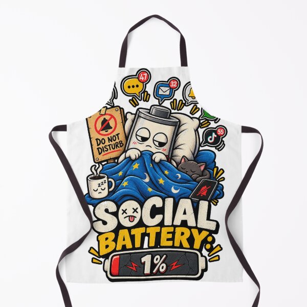 Item preview, Redbubble Title Social Battery 1% – Funny Introvert Do Not Disturb Sleepy Battery designed and sold by NarpLTD.