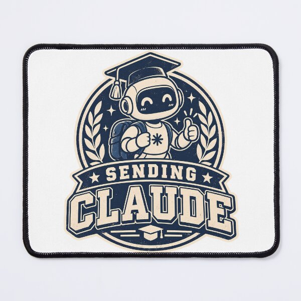 Item preview, Sending Claude Robot Graduation Vintage Crest University designed and sold by DesignArtist.ia.