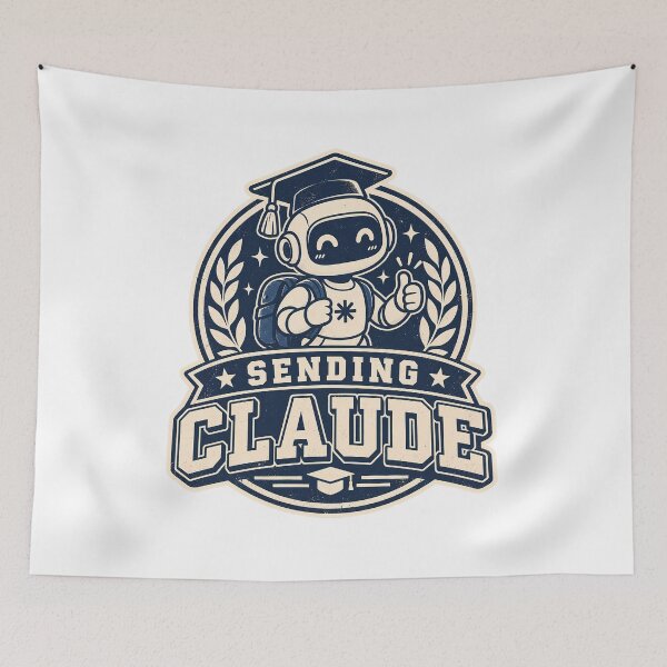 Item preview, Sending Claude Robot Graduation Vintage Crest University designed and sold by DesignArtist.ia.