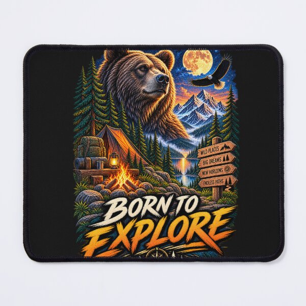 Item preview, Born to Explore Bear Wilderness Adventure designed and sold by Print Print On.