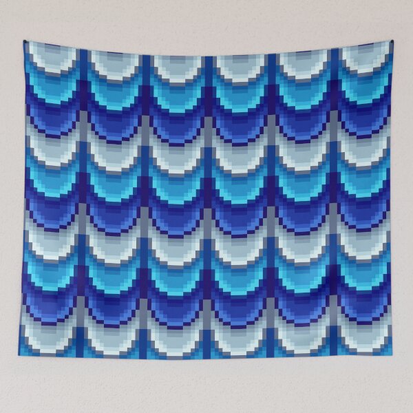 Item preview, Blue pixelart scale pattern designed and sold by CyberphnxArtz.