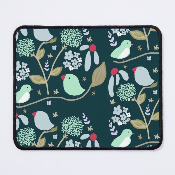 Item preview, Birds And Hydrangeas Christmas Festive Green designed and sold by Designs by Sara Felton.