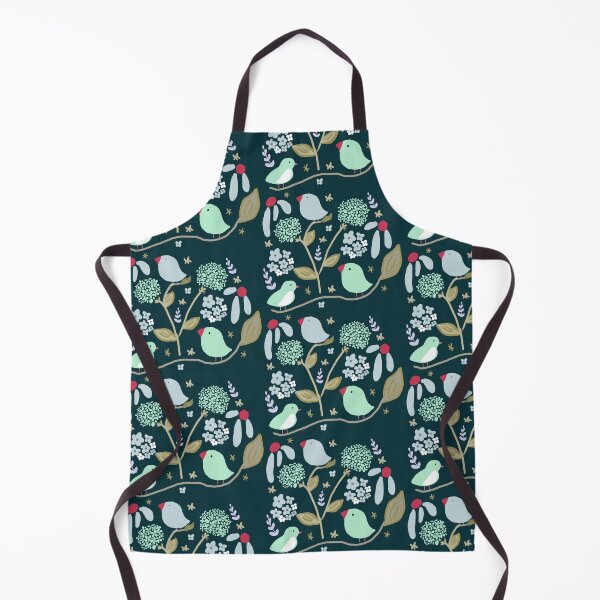 Item preview, Birds And Hydrangeas Christmas Festive Green designed and sold by Designs by Sara Felton.