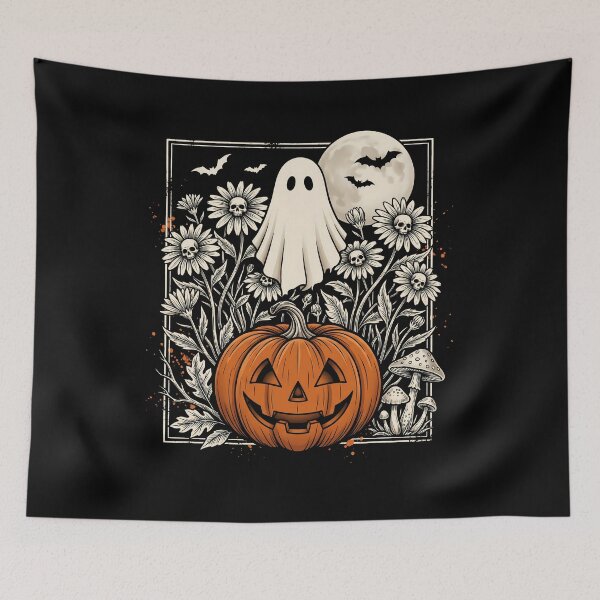 Item preview, funny Vintage Ghost Pumpkin Halloween moon Spooky gift designed and sold by Amzkao.