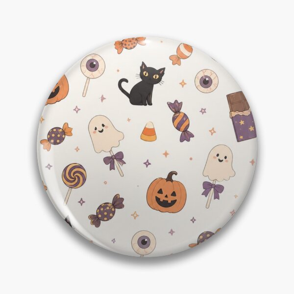 Item preview, Cute Kawaii Halloween Pattern | Spooky Candy & Cat Floral designed and sold by itxelaraStudio.