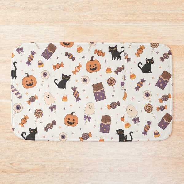 Item preview, Cute Kawaii Halloween Pattern | Spooky Candy & Cat Floral designed and sold by itxelaraStudio.