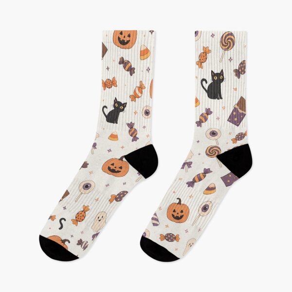 Item preview, Cute Kawaii Halloween Pattern | Spooky Candy & Cat Floral designed and sold by itxelaraStudio.