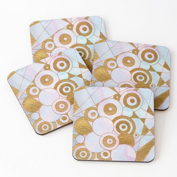 Item preview, Every Centre Is Relative, Pastel and Gold Geometric Abstract designed and sold by ArithraStudio.