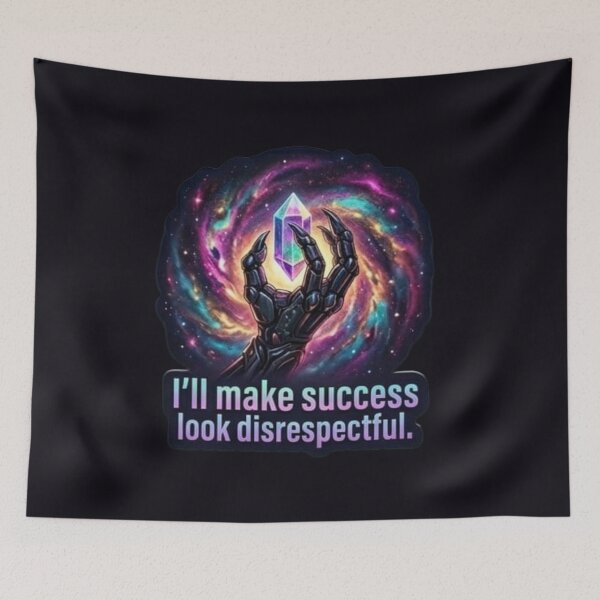 Item preview, I'll Make Success Look Disrespectful Cosmic Crystal Gauntlet Sticker designed and sold by Scro-Ciob-Shop.
