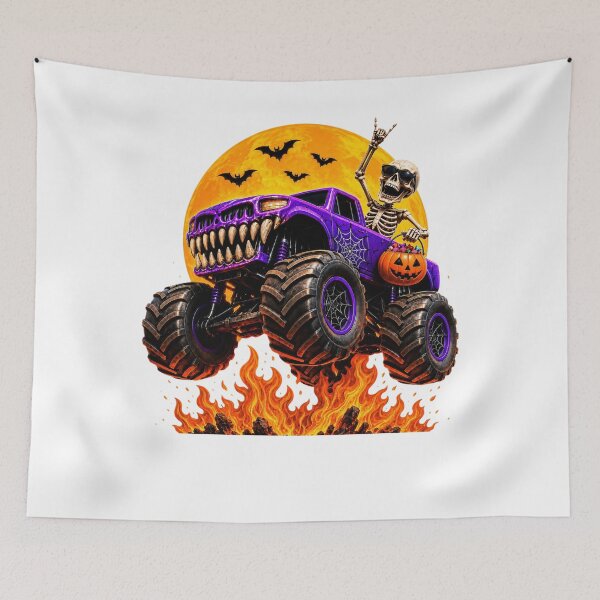 Item preview, Spooky Skeleton Riding Monster Truck Halloween Costumes Boy designed and sold by clothesy7.