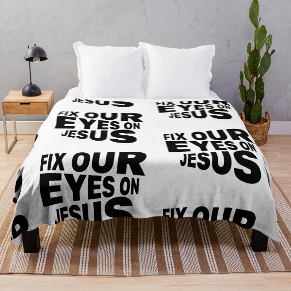 Item preview, Fix Our Eyes On Jesus – Christian Faith Typography T-Shirt Design designed and sold by CrossCrafted.
