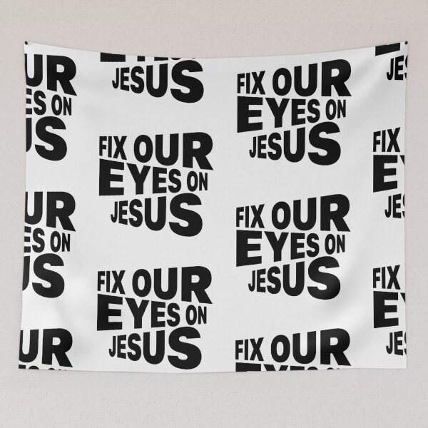 Item preview, Fix Our Eyes On Jesus – Christian Faith Typography T-Shirt Design designed and sold by CrossCrafted.