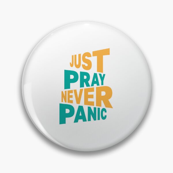 Item preview, Just Pray Never Panic – Christian Faith Typography T-Shirt Design designed and sold by CrossCrafted.