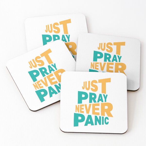 Item preview, Just Pray Never Panic – Christian Faith Typography T-Shirt Design designed and sold by CrossCrafted.