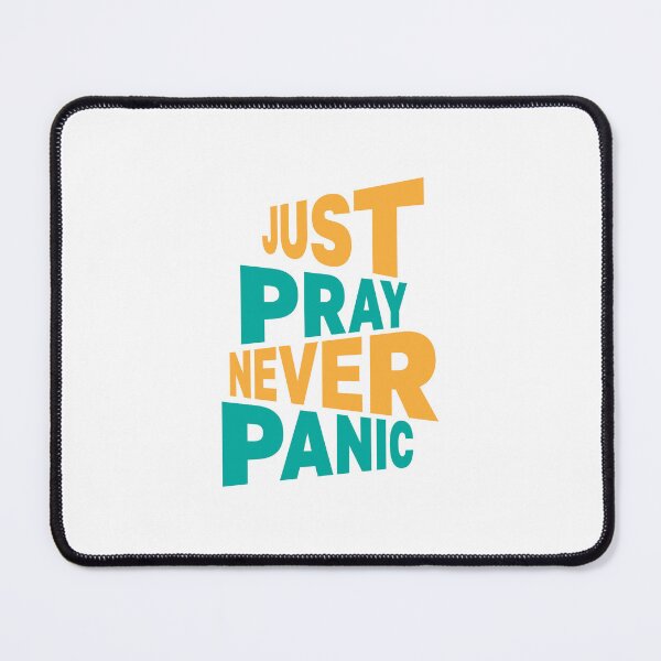 Item preview, Just Pray Never Panic – Christian Faith Typography T-Shirt Design designed and sold by CrossCrafted.