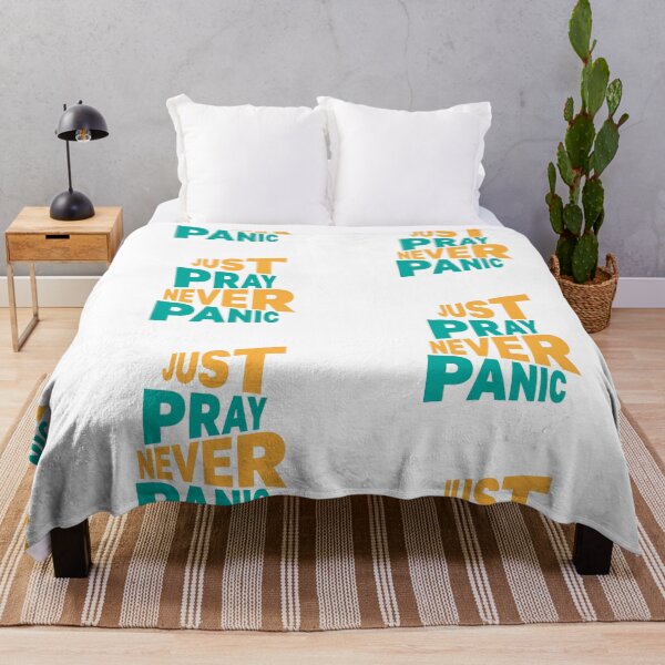 Item preview, Just Pray Never Panic – Christian Faith Typography T-Shirt Design designed and sold by CrossCrafted.