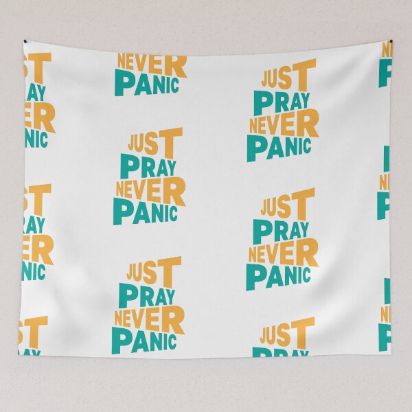 Item preview, Just Pray Never Panic – Christian Faith Typography T-Shirt Design designed and sold by CrossCrafted.