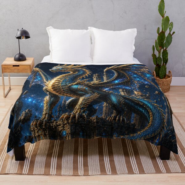 Item preview, Cosmic Dragon – Epic Golden & Blue Space Dragon designed and sold by ZYVARENNE.