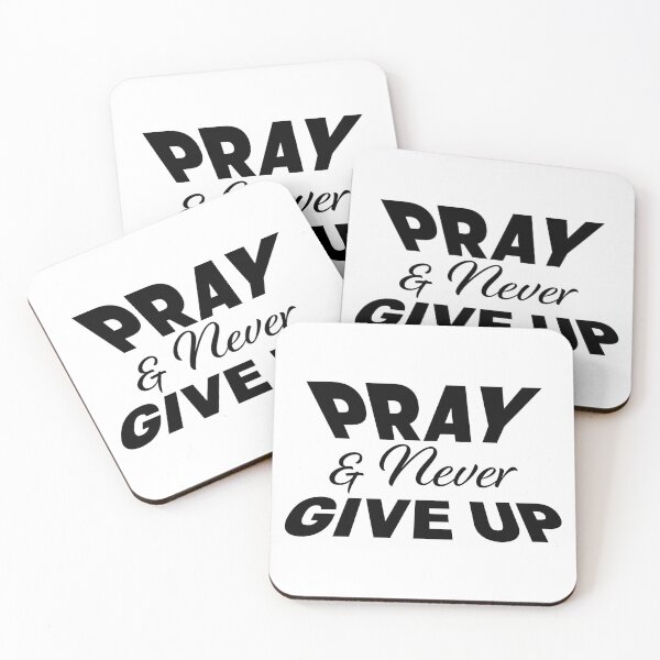 Item preview, Pray And Never Give Up – Christian Faith Typography T-Shirt Design designed and sold by CrossCrafted.