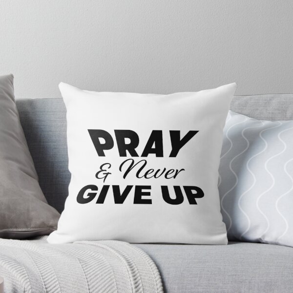 Item preview, Pray And Never Give Up – Christian Faith Typography T-Shirt Design designed and sold by CrossCrafted.