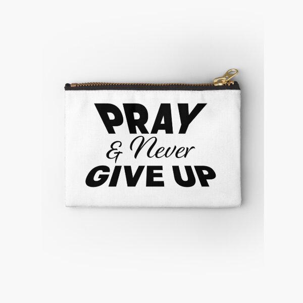 Item preview, Pray And Never Give Up – Christian Faith Typography T-Shirt Design designed and sold by CrossCrafted.