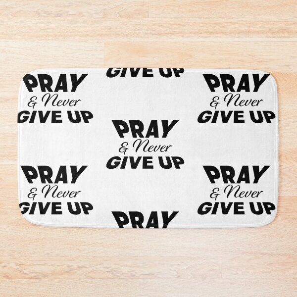 Item preview, Pray And Never Give Up – Christian Faith Typography T-Shirt Design designed and sold by CrossCrafted.