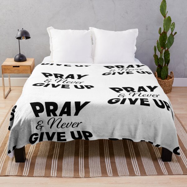 Item preview, Pray And Never Give Up – Christian Faith Typography T-Shirt Design designed and sold by CrossCrafted.