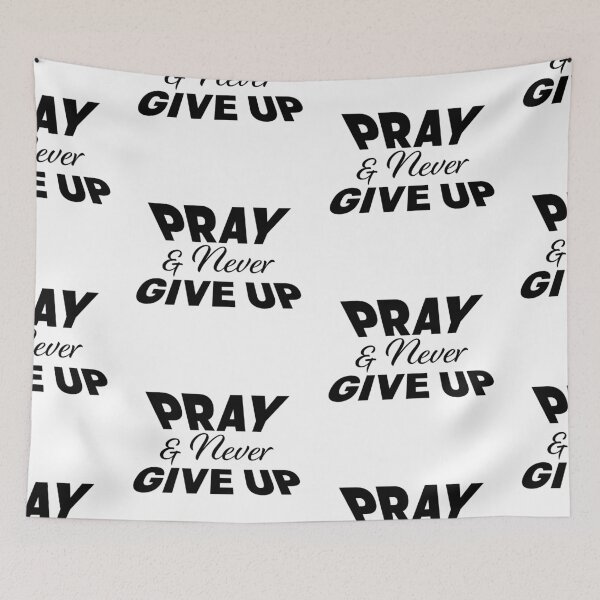Item preview, Pray And Never Give Up – Christian Faith Typography T-Shirt Design designed and sold by CrossCrafted.