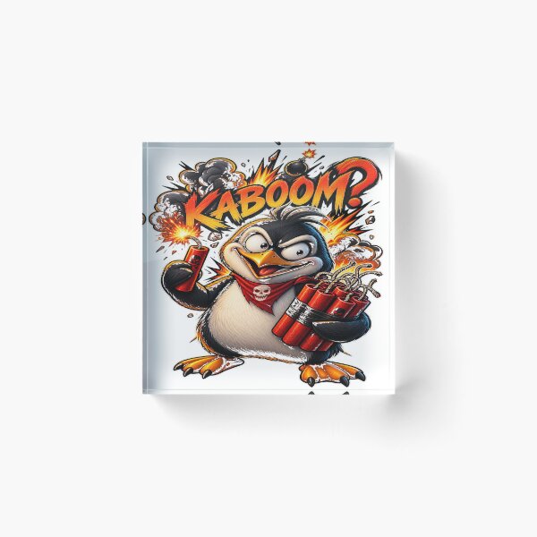 Item preview, Kaboom Penguin Cartoon Streetwear designed and sold by VYBORA Studio.